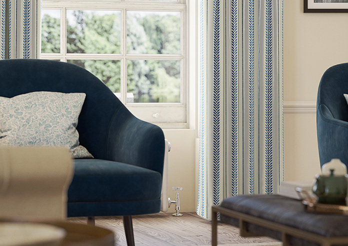 Laurel Stripe, Royal - Made to Measure Curtains - Image 5